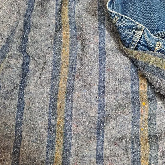 Vintage Storm Rider Lee Jean Jacket Men 46 Long Union Made Blanket Lined Denim - Picture 6 of 15
